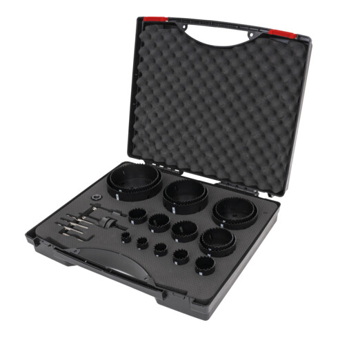 STIER Lochsägen-Set HSS-Co8 Bimetall, 21-teilig, 19 - 121 x 44 mm