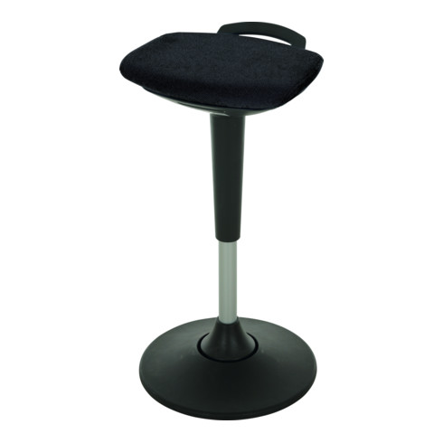 STIER Multibewegliche Stehhilfe mit Tellerfuß Sitzhöhe 600-840mm Schwarz