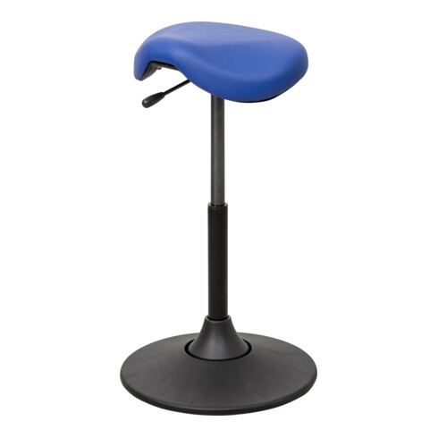 STIER Multibeweglicher Hocker mit Sattelsitz blau Sitzhöhe 510-700 mm
