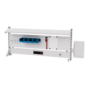 STIER Multiwandaufbau BxH 1500×650 mm 1 Lochwand 1 Fachboden 1 Energieleiste