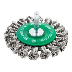 STIER Rundbürste Ø 75 mm, Schaft-Ø 6 mm, 0,5 mm, gezopft, Edelstahl V2A STIER Rundbürste Ø 75 mm, Schaft-Ø 6 mm, 0,5 mm, gezopft, Edelstahl V2A