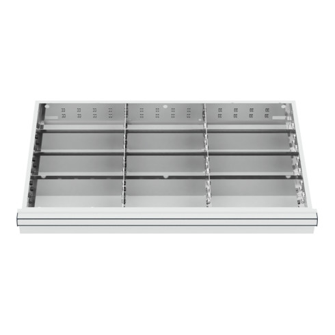 STIER Schubladeneinteilung Metalleinteilung BLH 200-300 mm Innenmaß 800x450 mm 12 Fächer 6 x TW 275