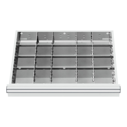 STIER Schubladeneinteilung Metalleinteilung BLH 75 mm Innenmaß 600x450 mm 20 Fächer