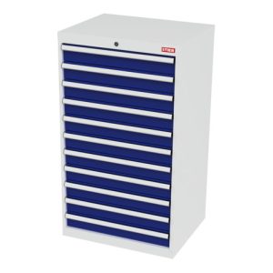 STIER Schubladenschrank mit 11 Schubladen BxTxH 700x575x1220 mm lichtgrau/enzianblau STIER Schubladenschrank mit 11 Schubladen BxTxH 700x575x1220 mm lichtgrau/enzianblau