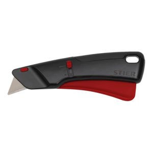 STIER Sicherheits-Cuttermesser Premium mit 10 Ersatz-Klingen, automatischem Klingeneinzug STIER Sicherheits-Cuttermesser Premium mit 10 Ersatz-Klingen, automatischem Klingeneinzug