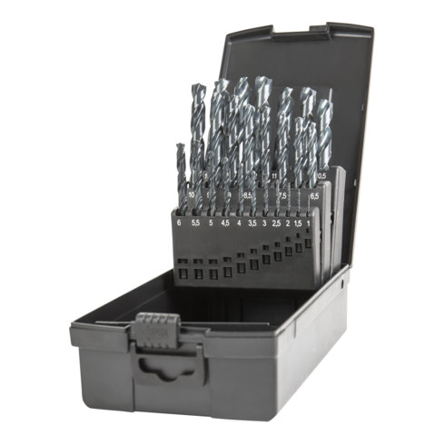 STIER Spiralbohrer-Set HSS-R DIN 338 RN Typ W-Spitze, 25-teilig (1-13mm)