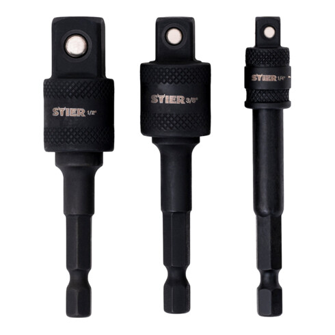 STIER Stecknuss-Adapter-Satz 1/4" + 3/8" + 1/2"