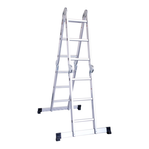 STIER Vielzweckleiter 4x3 Sprossen + Plattform 150 kg 12 Stufen DIN EN 131