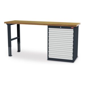 STIER Werkbank BxTxH 2000x600x860 mm mit 1 Schrankgehäuse der Breite 700 mm RAL 7016 / RAL 7035 STIER Werkbank BxTxH 2000x600x860 mm mit 1 Schrankgehäuse der Breite 700 mm RAL 7016 / RAL 7035