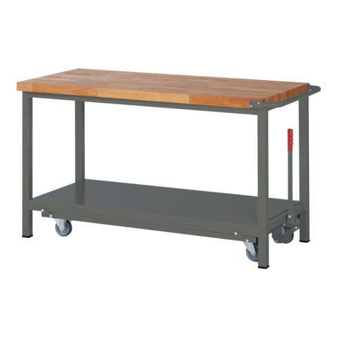 STIER Werkbank Premium mit abs. Fahrgestell BxTxH 1500x700x880 mm