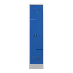 STIER Z-Garderobenspind Premium mit Sockel 2 Abteile Zylinderschloss lichtgrau/enzianblau STIER Z-Garderobenspind Premium mit Sockel 2 Abteile Zylinderschloss lichtgrau/enzianblau