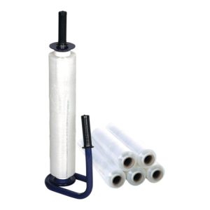 Stretchfolienset Stand.L300 mxB450mm 20 µm transp.m.1 Abroller u.6 Rl. Stretchfolienset Stand.L300 mxB450mm 20 µm transp.m.1 Abroller u.6 Rl.