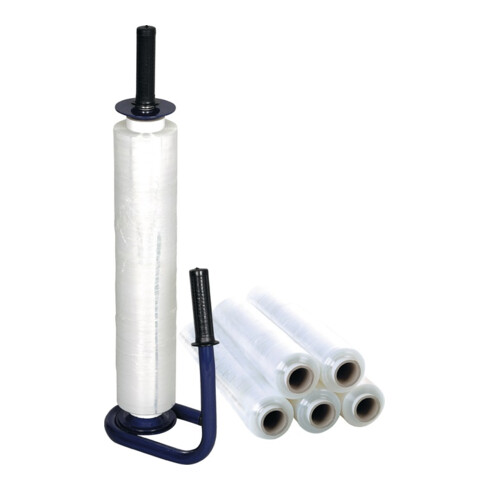 Stretchfolienset Stand.L300 mxB450mm 20 µm transp.m.1 Abroller u.6 Rl.