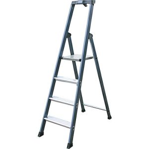 Stufenstehleiter, eloxiert, 4 Stufen Stufenstehleiter, eloxiert, 4 Stufen