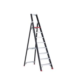 Stufenstehleiter Professional Topline, einseitig, Aluminium, 8 Stufen, schwarz Stufenstehleiter Professional Topline, einseitig, Aluminium, 8 Stufen, schwarz