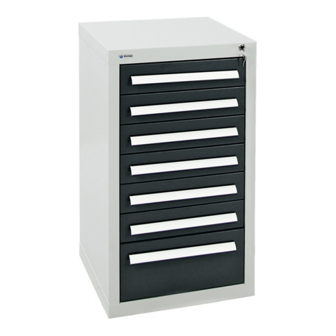 Stumpf Schubladenschrank Serie T-100/35-1, RAL 7035/7016, 7 Schubladen