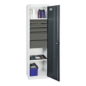 Stumpf Werkzeug- und Materialschrank 3000, RAL 7035/7016, 5 Schubladen, 2 Wannen