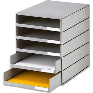 styro® Schubladenbox Styroval Pro, 5 Schubladen, offen, DIN C4, Polystyrol, öko-grau styro® Schubladenbox Styroval Pro, 5 Schubladen, offen, DIN C4, Polystyrol, öko-grau