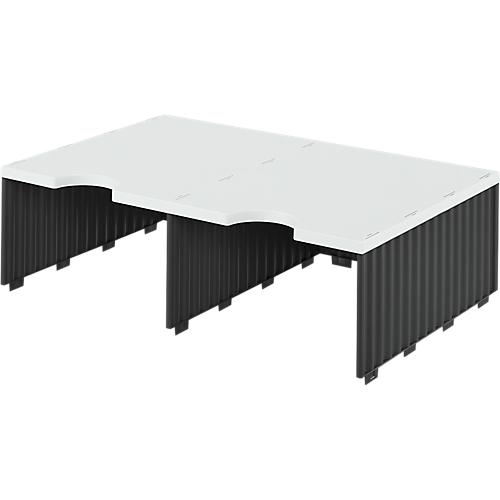 styro® Sortierstation styrodoc Jumbo, DIN C4, 1 Etage/2-reihig/2 Fächer, schwarz