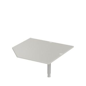 Systemwinkelplatte CAD ERGO-T 2.0, mit Stützfuß, B 1200 x T 1200/800 x H 718-898 mm, lichtgrau/weißaluminium Systemwinkelplatte CAD ERGO-T 2.0, mit Stützfuß, B 1200 x T 1200/800 x H 718-898 mm, lichtgrau/weißaluminium