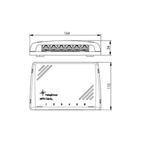 Telegärtner Mini-Verteiler Cat6A MPD6-HS K RAL7035 100006988