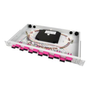 Telegärtner Spleißbox bestückt 12xSCD 50/125OM4 1HE TNSB-Be-12SCD-50-OM4