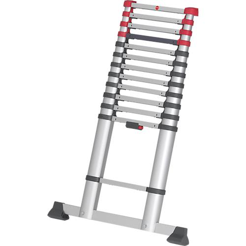 Teleskopleiter Hailo T80 FlexLine, EN 131-6, höhenverstellbar, Einhand-Entriegelung, Quertraverse, bis 150 kg, 13 Sprossen