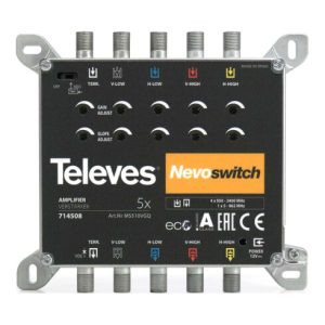 Televes Verstärker 5-fach 5-15dB f.MSNEVO o.NT MS510VGQ Televes Verstärker 5-fach 5-15dB f.MSNEVO o.NT MS510VGQ