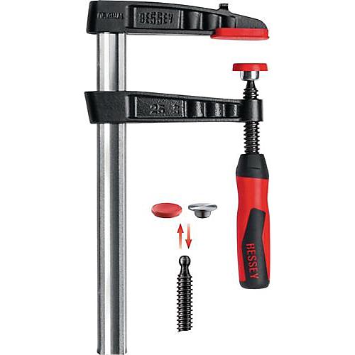 Tempergussschraubzwinge TG-2K Spann-W.160mm A.80mm 2K-Griff 25x6mm
