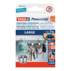 tesa Powerstrips® 58000 Doppelseitiger Selbstklebestreifen LARGE 20 × 50 mm 10 Stück