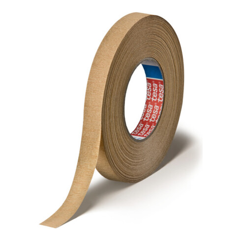 tesakrepp® 4319 Kurvenabdeckband 50 m × 19 mm hellbraun Papier hoch gekreppt