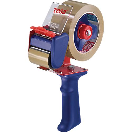 tesapack® Handabroller 6300 Economy, für Rollen bis Ø 120 x B 50 mm, manuell verstellbare Rollenbremse, wendbares Messer mit Abdeckung