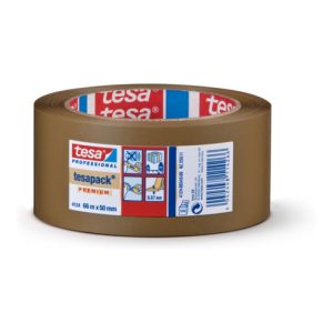 tesapack® 4124 Verpackungsklebeband PVC 66 m × 50 mm chamois