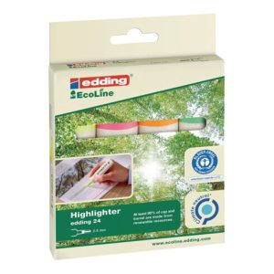 Textmarker 24EcoLine gelb/orange/rosa/hellgrün Strich-B.2-5mm Keilspitze EDDING Textmarker 24EcoLine gelb/orange/rosa/hellgrün Strich-B.2-5mm Keilspitze EDDING