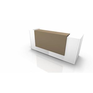Theke Spezia, gerade, B 2460 x T 880 x H 1130 mm, weiß/beige Theke Spezia, gerade, B 2460 x T 880 x H 1130 mm, weiß/beige