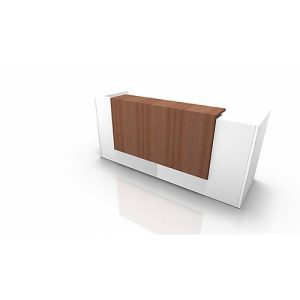 Theke Spezia, gerade, B 2460 x T 880 x H 1130 mm, weiß/Nuss Canaletto Theke Spezia, gerade, B 2460 x T 880 x H 1130 mm, weiß/Nuss Canaletto