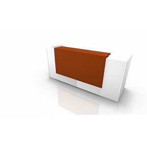 Theke Spezia, gerade, B 2460 x T 880 x H 1130 mm, weiß/orange Theke Spezia, gerade, B 2460 x T 880 x H 1130 mm, weiß/orange