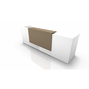 Theke Spezia, gerade, B 3260 x T 880 x H 1130 mm, weiß/beige Theke Spezia, gerade, B 3260 x T 880 x H 1130 mm, weiß/beige