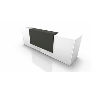 Theke Spezia, gerade, B 3260 x T 880 x H 1130 mm, weiß/grau Theke Spezia, gerade, B 3260 x T 880 x H 1130 mm, weiß/grau