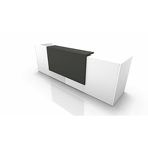 Theke Spezia, gerade, B 3260 x T 880 x H 1130 mm, weiß/grau