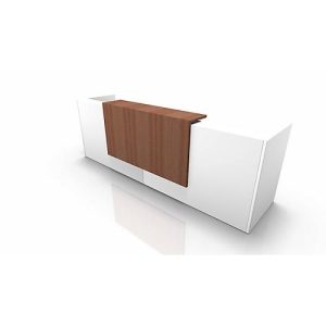 Theke Spezia, gerade, B 3260 x T 880 x H 1130 mm, weiß/Nuss Canaletto Theke Spezia, gerade, B 3260 x T 880 x H 1130 mm, weiß/Nuss Canaletto