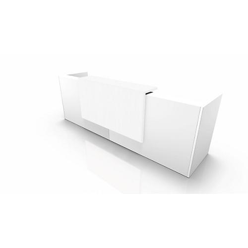 Theke Spezia, gerade, B 3260 x T 880 x H 1130 mm, weiß/weiß