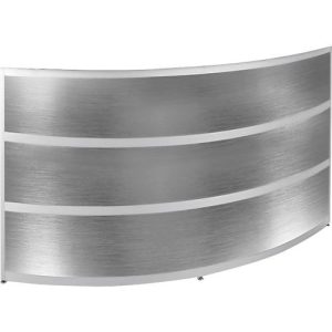 Theke Tool, rund, B 1940 x T 850 x H 1100 mm, anthrazit/Edelstahlfinish Theke Tool, rund, B 1940 x T 850 x H 1100 mm, anthrazit/Edelstahlfinish