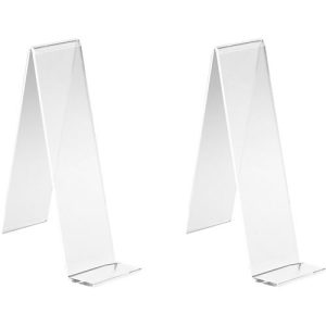 Tischaufsteller, glasklares PLEXIGLAS®, 110 mm hoch, 2 Stück Tischaufsteller, glasklares PLEXIGLAS®, 110 mm hoch, 2 Stück
