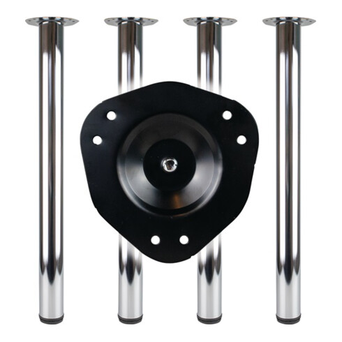 Tischbein-Set VA-Eff.80mm H.870mm Platten-Befestigung BMB