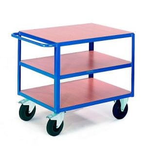 Tischwagen, 3 Ladeflächen, 1200 x 800 mm, Tragkraft 500 kg, für Produktion und Werkstatt