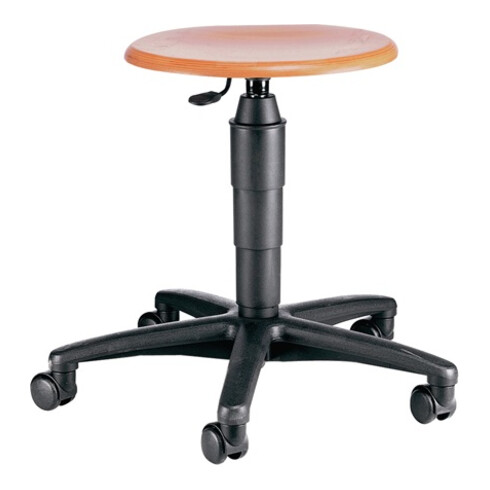 Topstar Drehhocker m.Rollen Buche Sitz-H.420-550mm Sitz-D.350mm