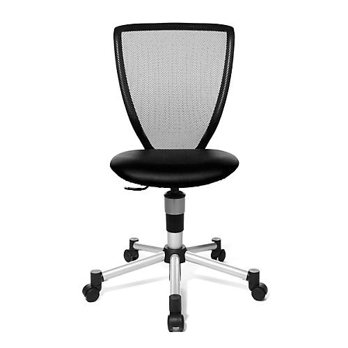 Topstar Kinderdrehstuhl Titan Junior, ohne Armlehnen, Muldensitz, Netzrücken, schwarz/alusilber