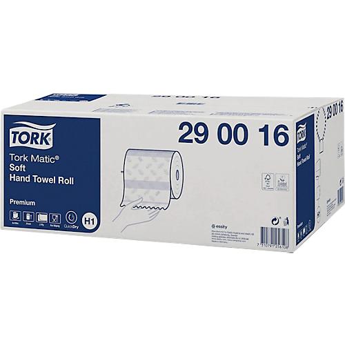 Tork® Rollenhandtuch Premium 290016, 2-lagig, Rollenhandtuch System H1, L 100 m x B 210 mm, 6 Rollen á 100 m, Papier, weiß