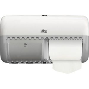 Tork® Toilettenpapierspender 557000, für Kleinrollen, Abriss-Technik, B 286 x T 153 x H 158 mm, Kunststoff, weiß Tork® Toilettenpapierspender 557000, für Kleinrollen, Abriss-Technik, B 286 x T 153 x H 158 mm, Kunststoff, weiß